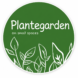 Plantegarden logo featuring green background, white botanical leaf illustration, and the Plantegarden name for urban and home gardening.